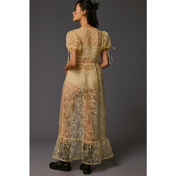 Anthropologie Sheet Organza Floral Maxi Dress - Picture 7 of 7